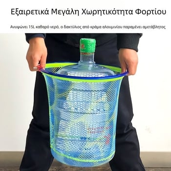 Κεφαλή δικτύου από κράμα αλουμινίου με επικάλυψη καουτσούκ για ψάρεμα μεγάλων ψαριών· φορητή και στιβαρή, με μεγάλο μάτι διχτυού και αντι μπλέξιμο