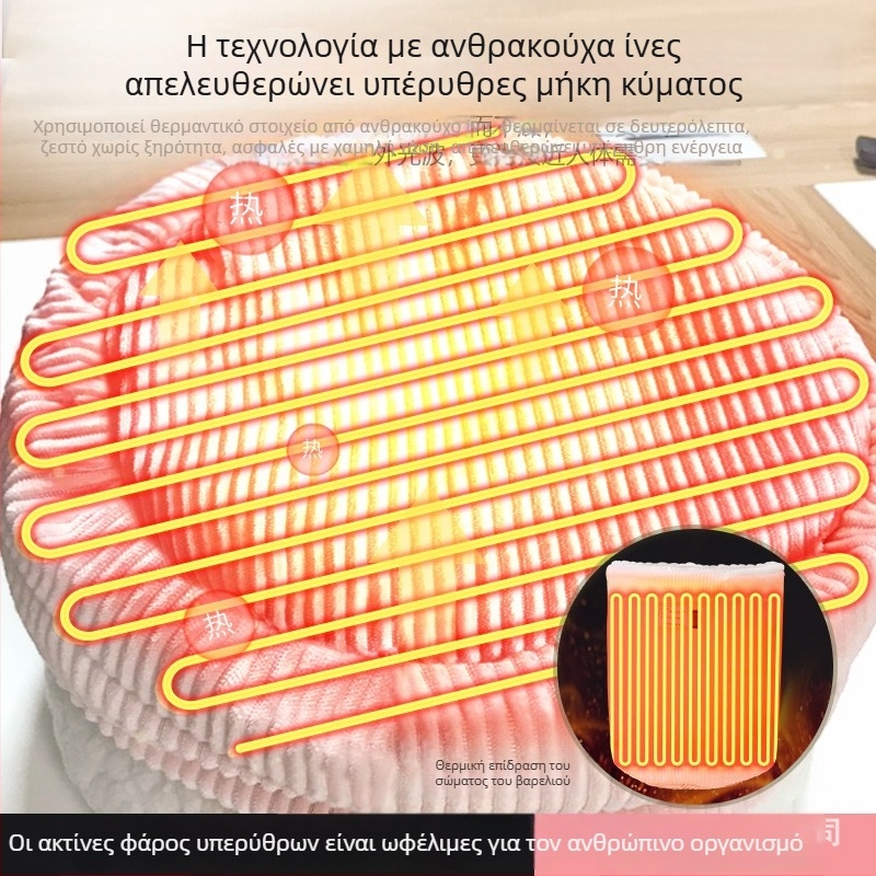 Xiangfutang Unisex παντόφλες θέρμανσης με πολυσημεία θέρμανσης, USB τροφοδοσία, πάνω μέρος από ύφασμα και σόλα