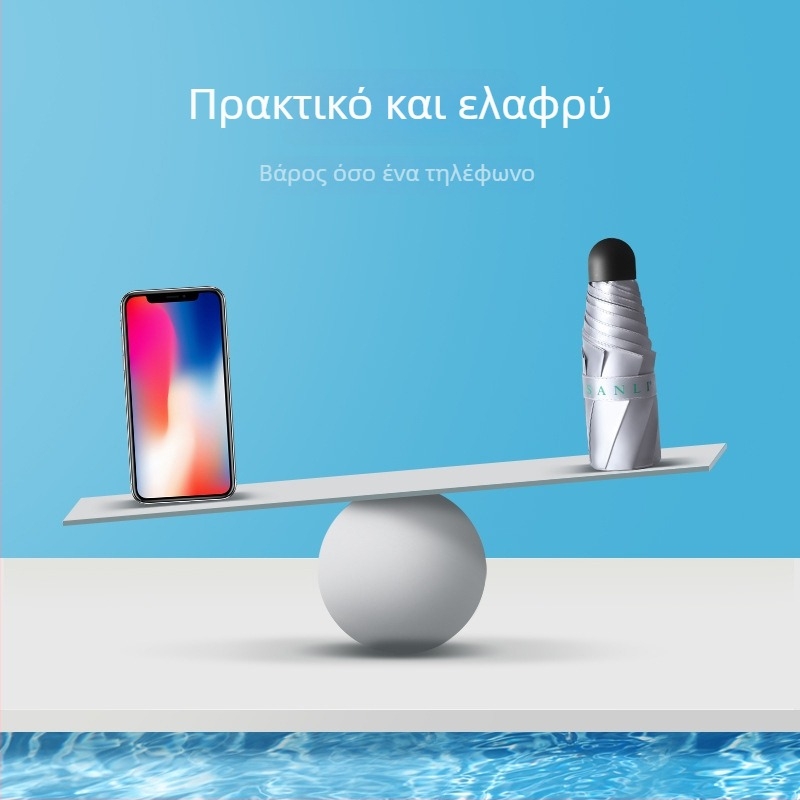 Ομπρέλα ήλιου πενταπλή με UPF 50+, αυτόματο άνοιγμα, 8 ραβδές, ύφασμα 190T