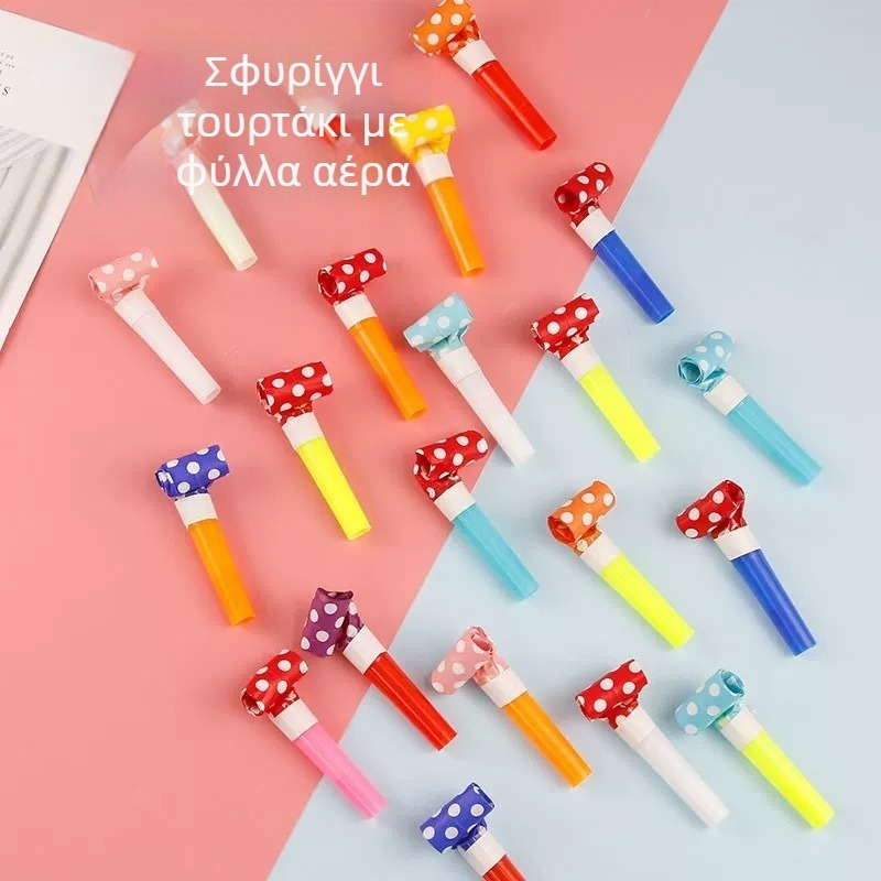 Πλαστική σφυρίχτρα από χαρτί με σχέδιο δράκου για γιορτές και αθλητικά γεγονότα – μοτίβο με κουκκίδες, ημιχειροποίητη κατασκευή, αξεσουάρ δώρου