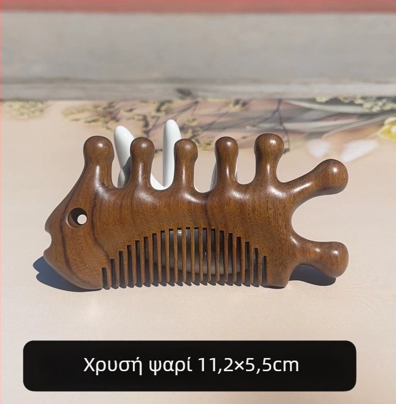 Kyoto yaqi ξύλινη οβάλ μασάζ χτένα, πάχος 2 cm