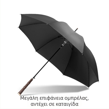 Αυτόματη ομπρέλα με μακριά λαβή, αλουμινένια ράβδες και σωλήνας, ύφασμα 170T, ενισχυμένη αντίσταση στον άνεμο