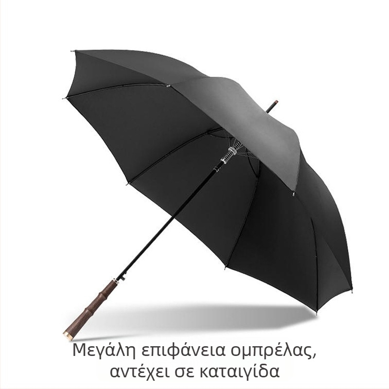 Αυτόματη ομπρέλα με μακριά λαβή, αλουμινένια ράβδες και σωλήνας, ύφασμα 170T, ενισχυμένη αντίσταση στον άνεμο