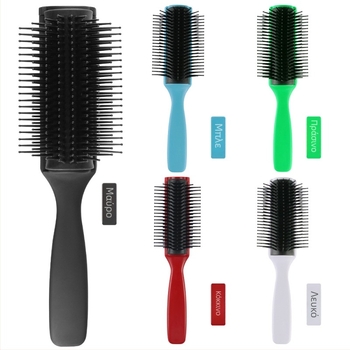 Χτένα μαλλιών για μπούκλες, εννέα σειρές, ABS πλαστικό, αντιστατική, μασάζ