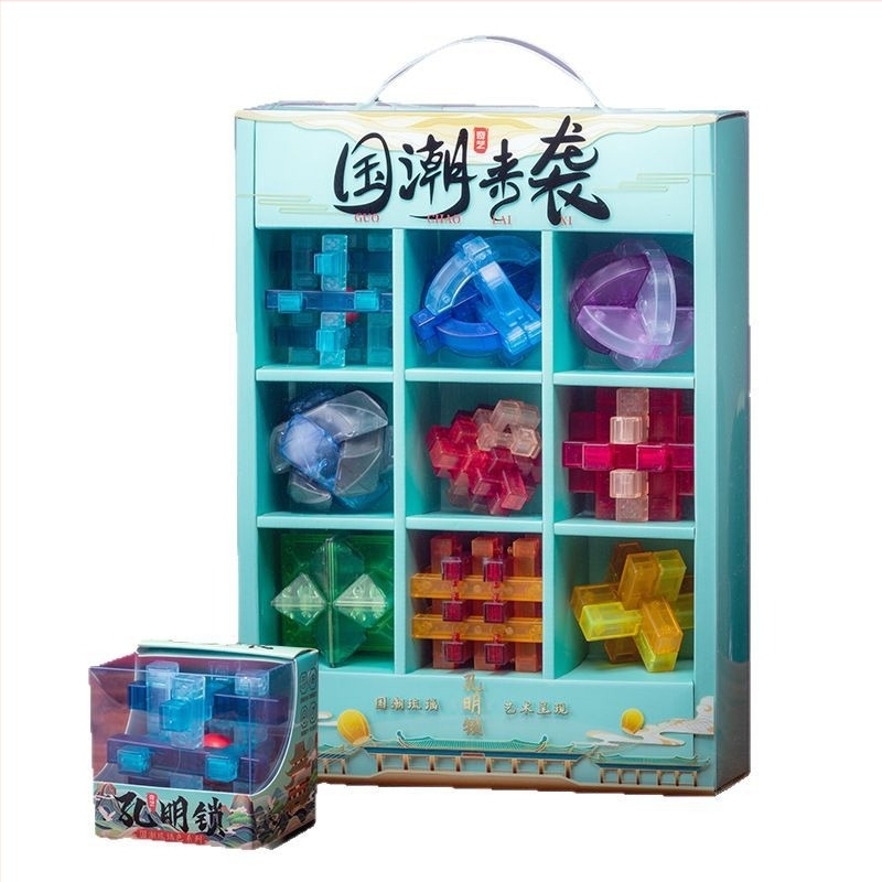 Kongming Lock/Luban Lock Puzzle Ball – Εκπαιδευτικό παιχνίδι, Πλαστικό, Προδιαγραφή 154, Συσκευασία σε κουτί, OEM Λογότυπο