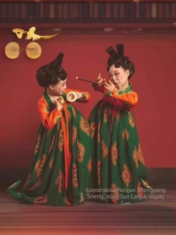 Κοστούμι παράστασης για παιδιά σε Hanfu στυλ, Τανγκ Παλάτι, με μακριά μανίκια, μίξη πολυεστέρα-σπαντεξ (90-95%), για παιδιά άνω των 8 ετών (ύψος άνω των 140 cm), Άνοιξη 2025