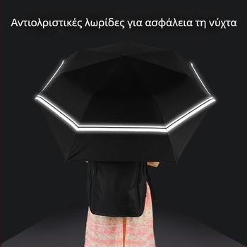 Παιδική ομπρέλα με τρία τμήματα, σκελετός από κράμα αλουμινίου με 8 αρθρώσεις, ύφασμα 210T, προστασία UV UPF50+, χειροκίνητο άνοιγμα
