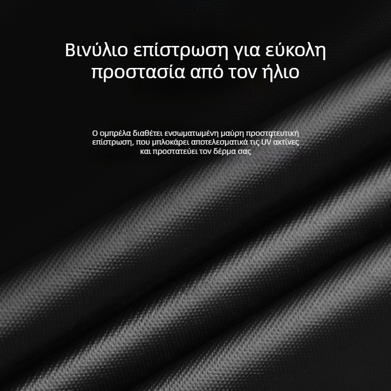 Τριπλής ανάδιπλωσης ομπρέλα με σχέδιο γάτας από κινούμενα σχέδια, εκτύπωση λογότυπου, UPF>40, 8 μεταλλικοί σκελετοί, κανάρι 190T