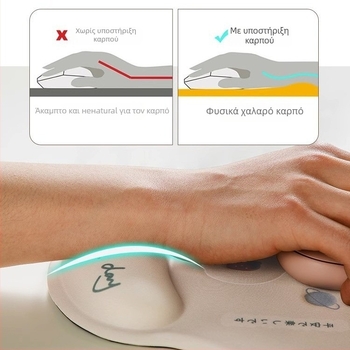 Θήκη για πληκτρολόγιο και επιφάνεια ποντικιού με ανάπαυση καρπού - Καρτούν επιφάνεια γραφείου, υφή από γάλα-μεταξωτό, πυρήνας μνήμης αφρού, μονής όψεως, υφαντή κατασκευή