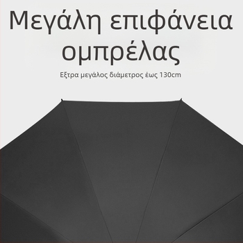 Τριπλής πτυχής ομπρέλα ήλίου με UPF >40, ύφασμα πολυεστερ 170T, 10 μεταλλικές ραβδές, χειροκίνητος μηχανισμός ανοίγματος, εκτύπωση λογότυπου διαθέσιμη
