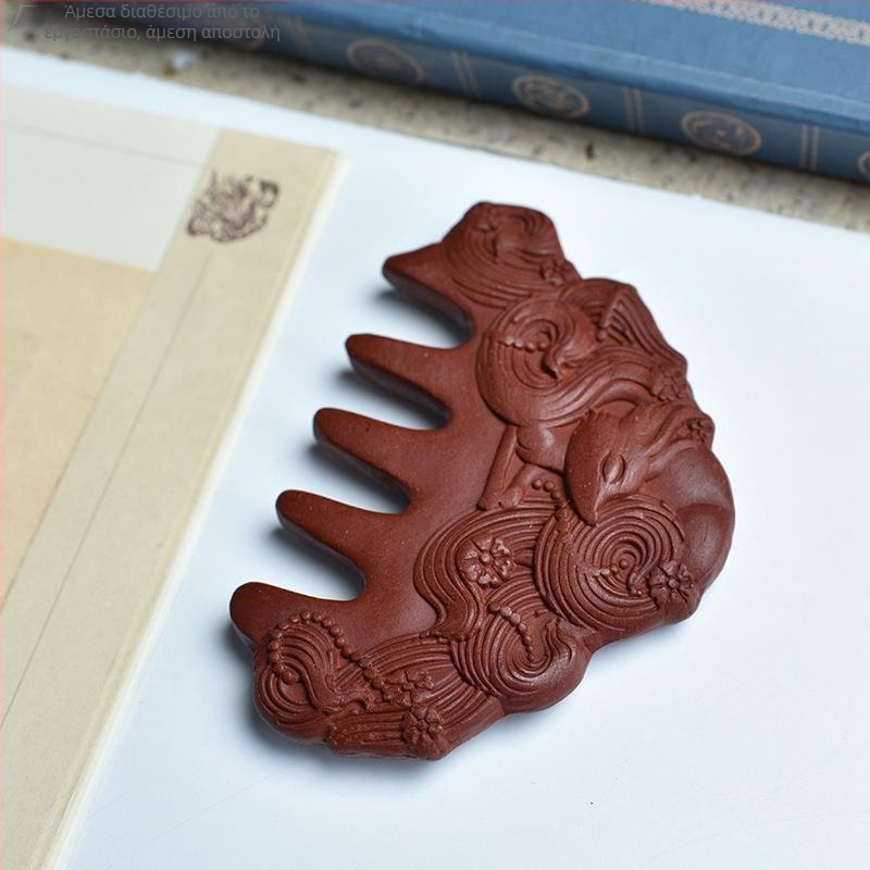 Ξύλινη χτένα για ανάπτυξη μαλλιών με Polygonum multiflorum, μασάζ κεφαλής, αρωματισμένη, ενάντια στην τριχόπτωση