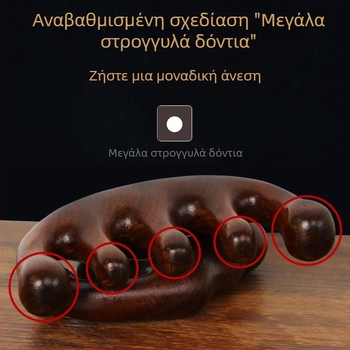 Ξύλινη χτένα μασάζ τριχωτού της κεφαλής με στρογγυλή κεφαλή και ευρείς δόντια, ιαπωνικού στυλ