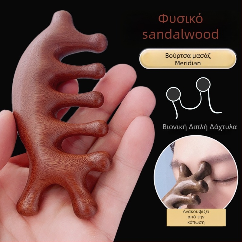 Ξύλινη χτένα μασάζ τριχωτού της κεφαλής με στρογγυλή κεφαλή και ευρείς δόντια, ιαπωνικού στυλ