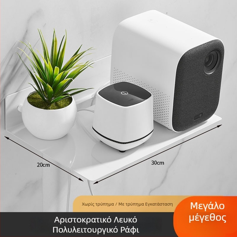 Ράφι τοίχου πολλαπλών χρήσεων από χάλυβα άνθρακα, ένα επίπεδο, στερέωση με βίδες, κατάλληλο για υπνοδωμάτιο, σαλόνι και μπάνιο