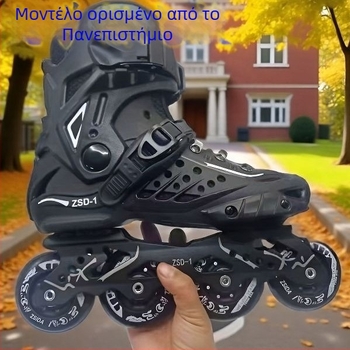 Ρόλερ πάτίνια ενηλίκων - unisex inline με PVC επάνω μέρος, PU ρόδες, μονοσειρά σχεδίαση, σόλα από τένοντα βοείου
