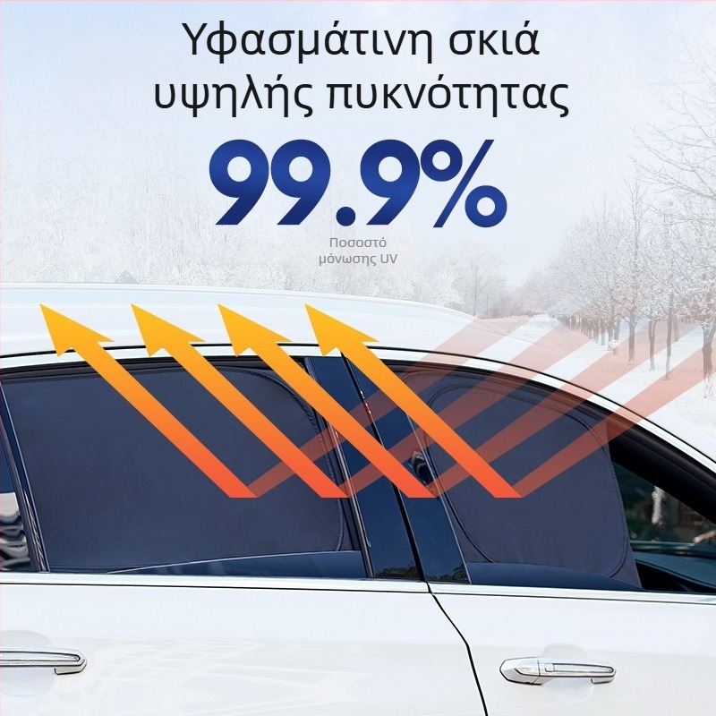 Κάλυμμα παραθύρου αυτοκινήτου για ηλιοπροστασία, πολυεστέρας, ενσωματωμένη εγκατάσταση, προσαρμοζόμενο, για ειδικά μοντέλα αυτοκινήτων