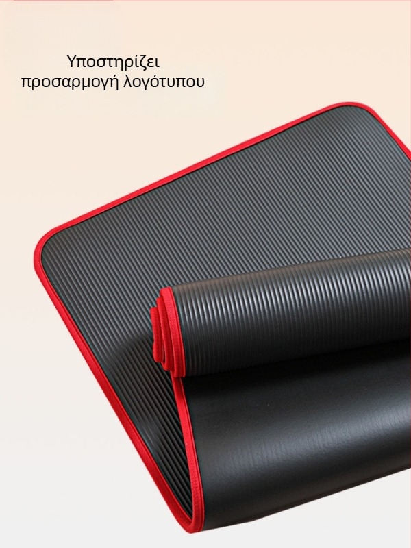 Μάτ γιόγκα με περιζώματα άκρων, αντιολισθητικό, ανθεκτικό στην φθορά; Βάρος περίπου 800 g, Πάχος 1, Σχέδιο ριγέ