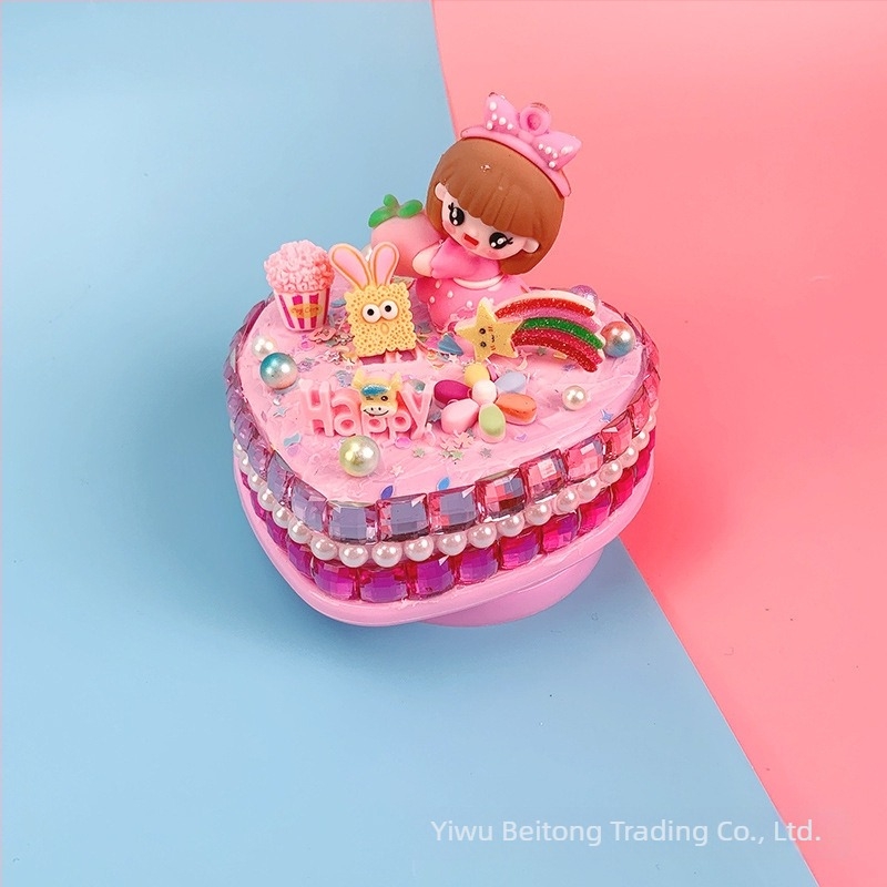 Σετ εξαρτημάτων DIY για καρδιά-σχημη περιστρεφόμενη μουσική κούτα – πλαστικό, χειροποίητη ζωγραφική, δυνατότητα εκτύπωσης λογότυπου, διαθέσιμη ιδιωτική ετικέτα