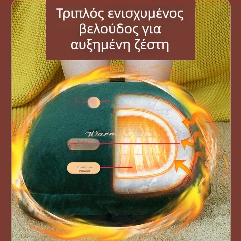 Επαναφορτιζόμενος θερμαντήρας ποδιών για το χειμώνα — μαξιλαράκι θέρμανσης για κρεβάτι με θήκη ζεστού νερού