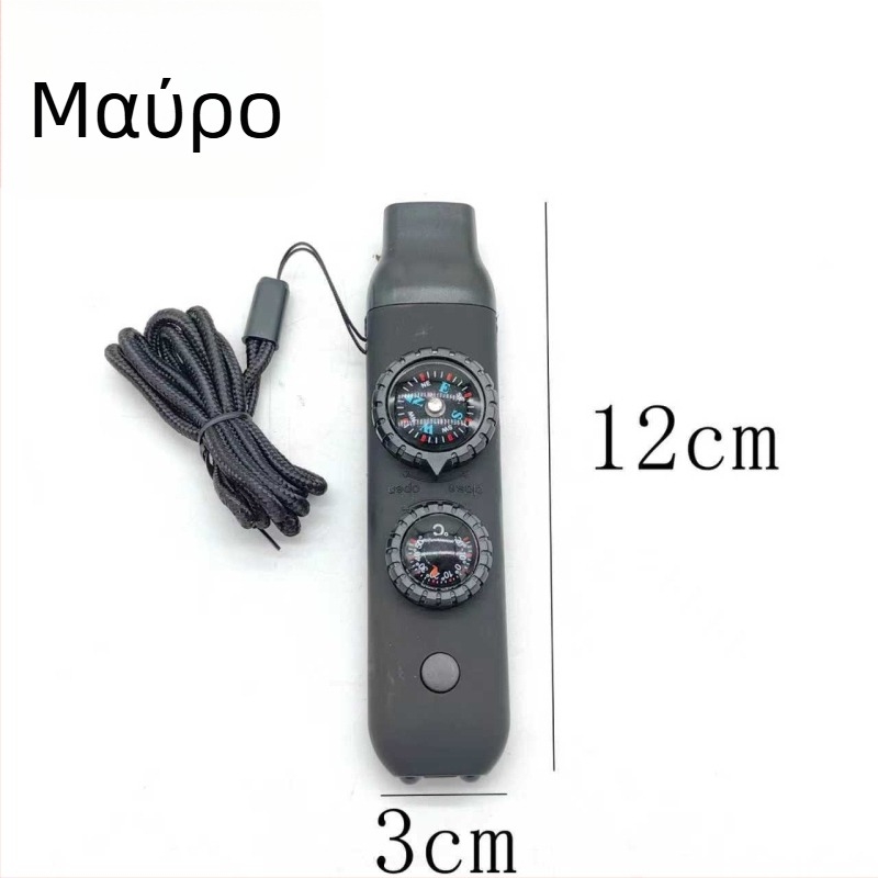 Speed υπαίθρια σφυρίχτρα 7-σε-1 επιβίωσης με LED φως, θερμόμετρο και πυξίδα