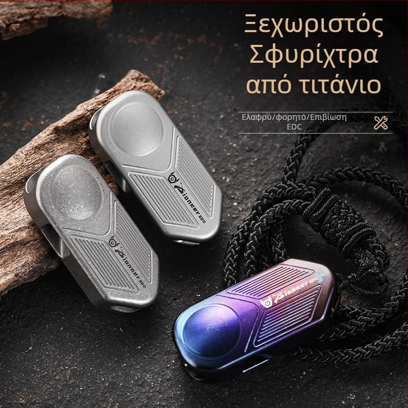 Σφυρίχτρα επιβίωσης από τιτάνιο, με διπλό άνοιγμα, διαστάσεις 3.6×1.5