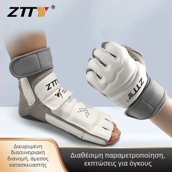 Ztty Προστατευτικά χεριών και ποδιών για Taekwondo με επένδυση στην παλάμη – πολυεστερική ίνα, κατάλληλα για προπονήσεις Taekwondo