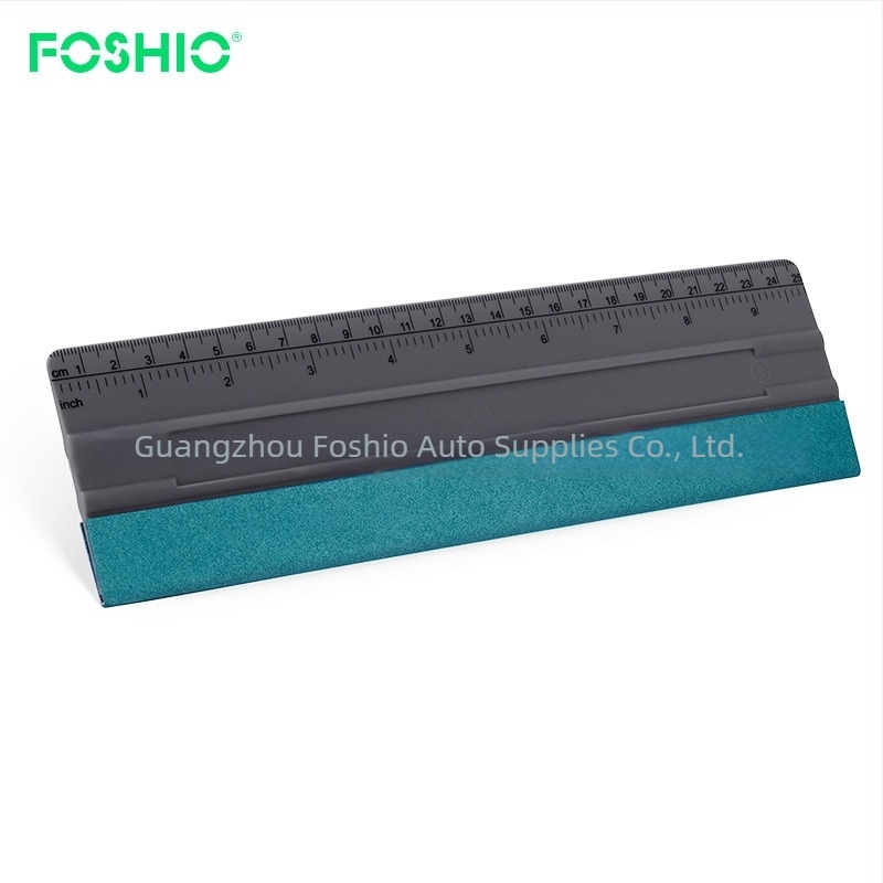 FOSHIO Εργαλείο ξύσίματος φιλμ αυτοκινήτου και ταπετσαρίας – TPEE, με μακρύ χέρι και κλίμακα μέτρησης