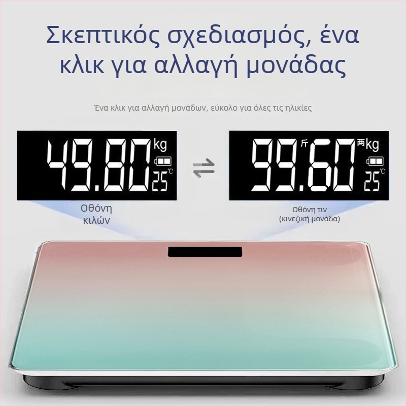 Ζυγαριά ακριβείας για οικιακή χρήση – ηλεκτρονική, μέγιστη 180 kg ικανότητα, επαναφορτιζόμενη, απλός σχεδιασμός