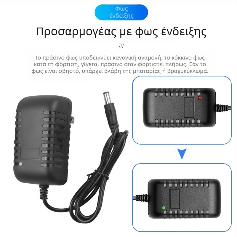 Φορτιστής μπαταρίας μολύβδου-οξέος για παιδικό ηλεκτρικό αυτοκίνητο, 12V 1000mA, έξυπνη ένδειξη στροφών