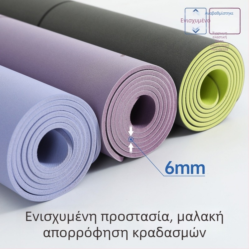 Μάτ γιόγκα με 6mm πάχος, πολυουρεθάνη + φυσικός καουτσούκ, 4 kg, γραμμές καθοδήγησης στάσης, προέλευση Guangdong Dongguan