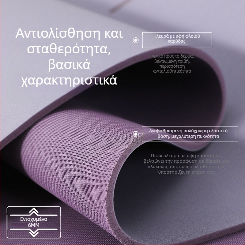 Μάτ γιόγκα με 6mm πάχος, πολυουρεθάνη + φυσικός καουτσούκ, 4 kg, γραμμές καθοδήγησης στάσης, προέλευση Guangdong Dongguan