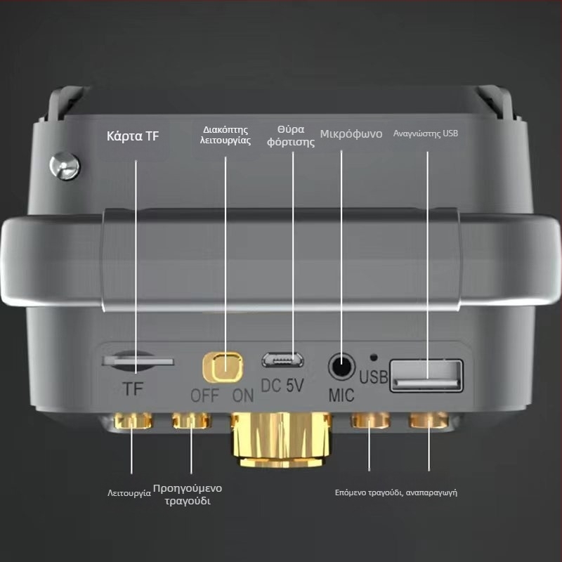 Jinzheng M95 εξωτερικό Bluetooth ηχείο, 10W, Bluetooth 5.0, ενσωματωμένη μπαταρία 4000–6000mAh, εύρος συχνοτήτων 100Hz–20kHz, εμβέλεια 10m