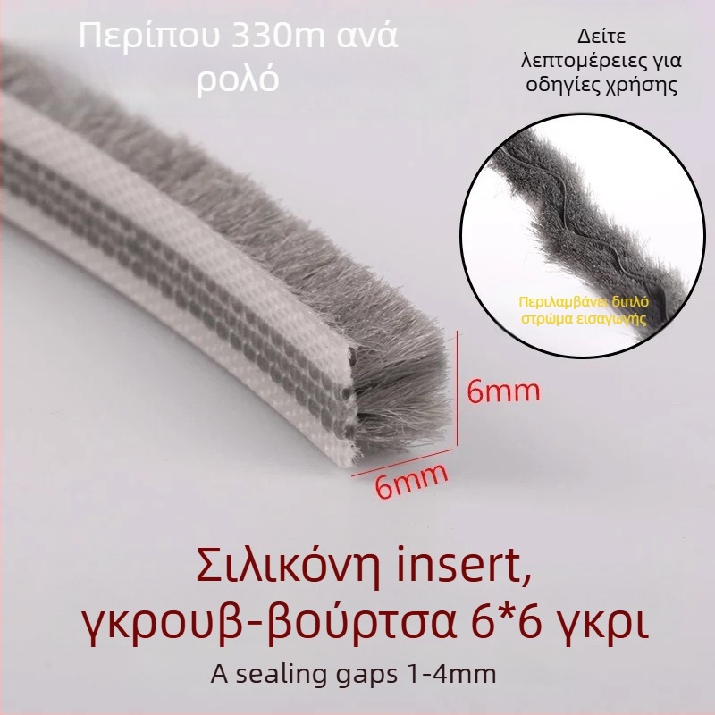 Σφραγιστικό φύλλο τύπου αυλακωτής ταινίας για πόρτες/παράθυρα αλουμινίου – σιλικονοποιημένο επάνω, αδιάβροχο, ανθεκτικό στη σκόνη, κατά των εντόμων και ανέμων, μοντέρνο μινιμαλιστικό στυλ