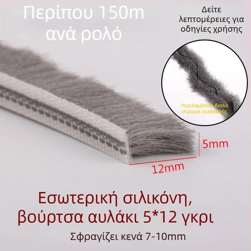 Σφραγιστικό φύλλο τύπου αυλακωτής ταινίας για πόρτες/παράθυρα αλουμινίου – σιλικονοποιημένο επάνω, αδιάβροχο, ανθεκτικό στη σκόνη, κατά των εντόμων και ανέμων, μοντέρνο μινιμαλιστικό στυλ