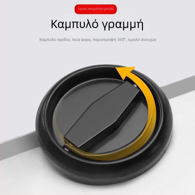 Κύκλικη κλειδαριά με χειρολαβή-001, ανοξείδωτο ατσάλι 304, βουρτσισμένο φινίρισμα, επιφανειακή εγκατάσταση, εξαιρετικά ανθεκτικός μηχανισμός