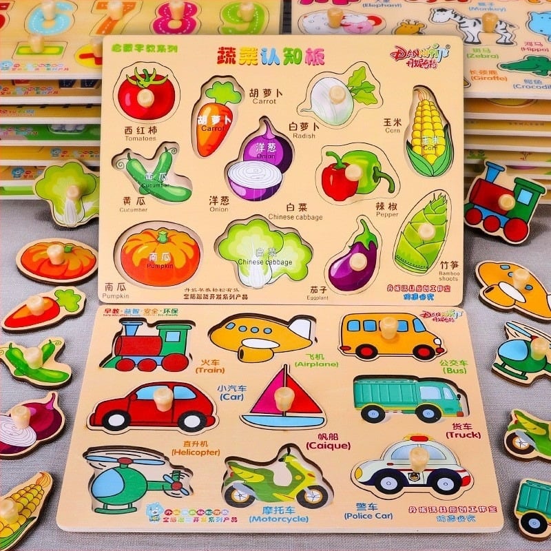 Dennich Montessori Busy Board – Ξύλινο εκπαιδευτικό παιχνίδι παζλ για παιδιά 4–6 ετών