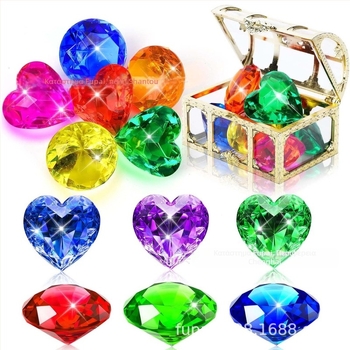 Σετ παιχνιδιών κατάδυσης με σεντούκι θησαυρού για πισίνα - πλαστικά διαμάντια, ηλικίες 15-35 ετών