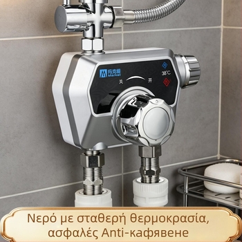 Ανοξείδωτος θερμοστατικός μεικτήρας ντους — ενιαίο σχέδιο; θερμοστατικός πυρήνας βαλβίδας; άνοιγμα με κλειδί.