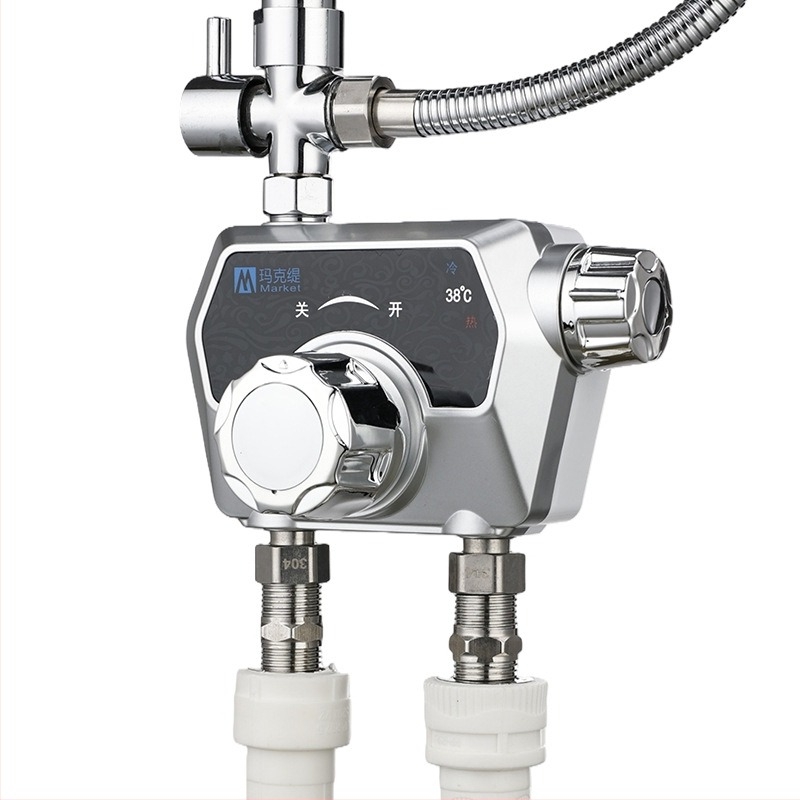 Ανοξείδωτος θερμοστατικός μεικτήρας ντους — ενιαίο σχέδιο; θερμοστατικός πυρήνας βαλβίδας; άνοιγμα με κλειδί.