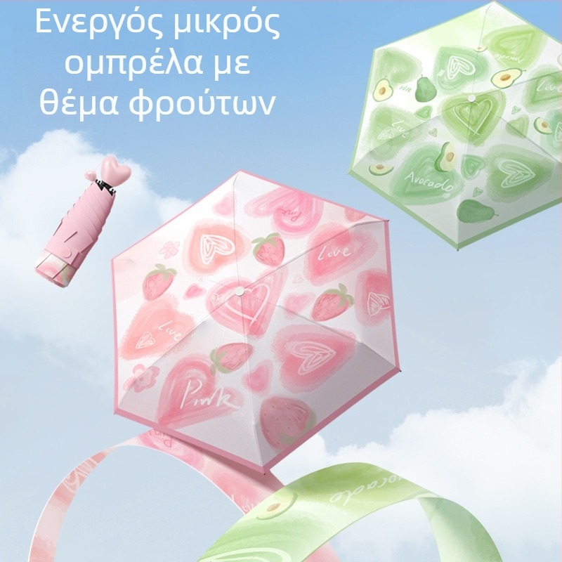 Πτυσσόμενη ομπρέλα με 6 ακτίνες, χειροκίνητο άνοιγμα/κλείσιμο, ύφασμα Impact Cloth 190t, μεταλλικός στύλος από σίδηρο