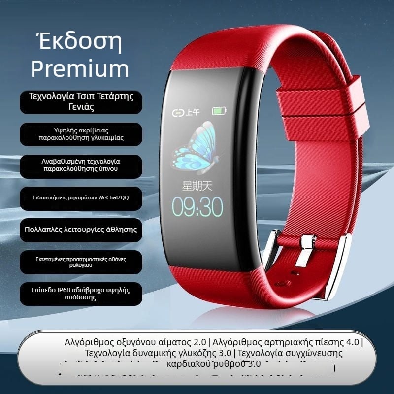 Έξυπνο βραχιόλι C5plus με ειδοποιήσεις, οθόνη ενεργοποιούμενη με κίνηση, μετρητής βημάτων, πολυαθλητική παρακολούθηση υγείας και έλεγχο μουσικής; διάρκεια μπαταρίας 7–14 ημερών, φόρτιση USB, αδιάβροχο, συμβατό με Android.