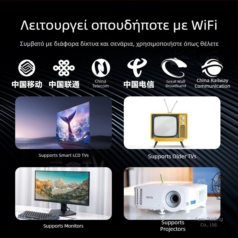 Κουτί τηλεόρασης 4K με Wi-Fi, θύρα TF, Bluetooth τηλεχειριστήριο, 16GB αποθηκευτικός χώρος