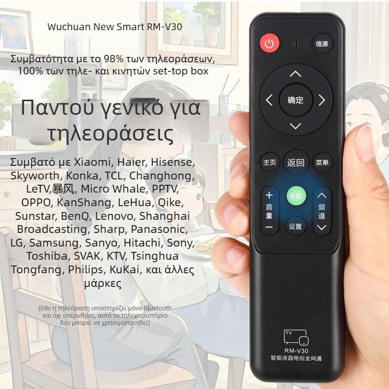Τηλεχειριστήριο τηλεόρασης Wuchuan RM-V16+ – συμβατό με LCD τηλεοράσεις TCL, Hisense, Changhong, Konka και Skyworth, εμβέλεια μετάδοσης έως 10 μ.