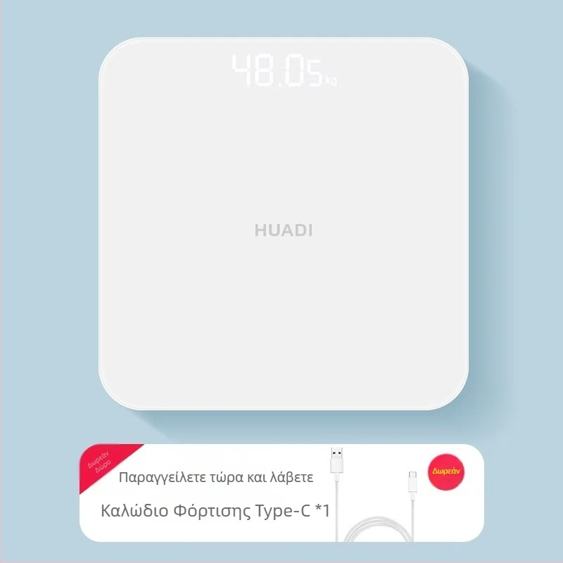 Ζυγαριά μέτρησης σωματικού λίπους, μοντέλο S002, πάνελ από θερμοσκληρυμένο γυαλί, τετράγωνο σχήμα, τροφοδοσία με μπαταρία, ιαπωνικού στυλ, απλό, ελαφρύ πολυτελές