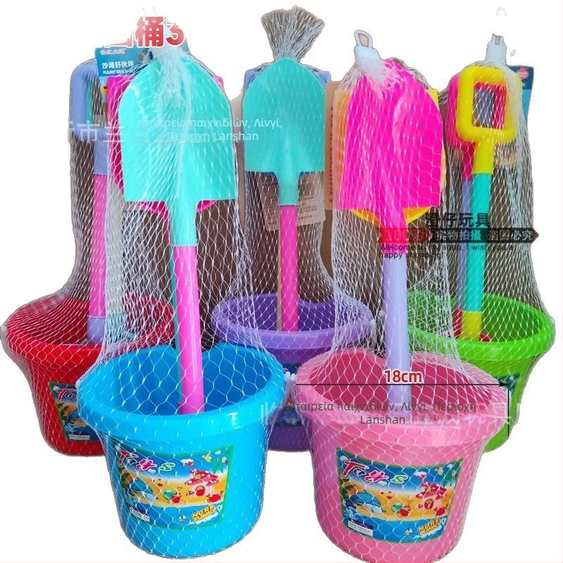 Σετ παιχνιδιών παραλίας με ATV-τύπου κουβαδάκι και φτυάρι σε σχήμα κλεψύδρας για παιχνίδι στην άμμο και νερό • πλαστική κατασκευή • για παιδιά 4–6 ετών