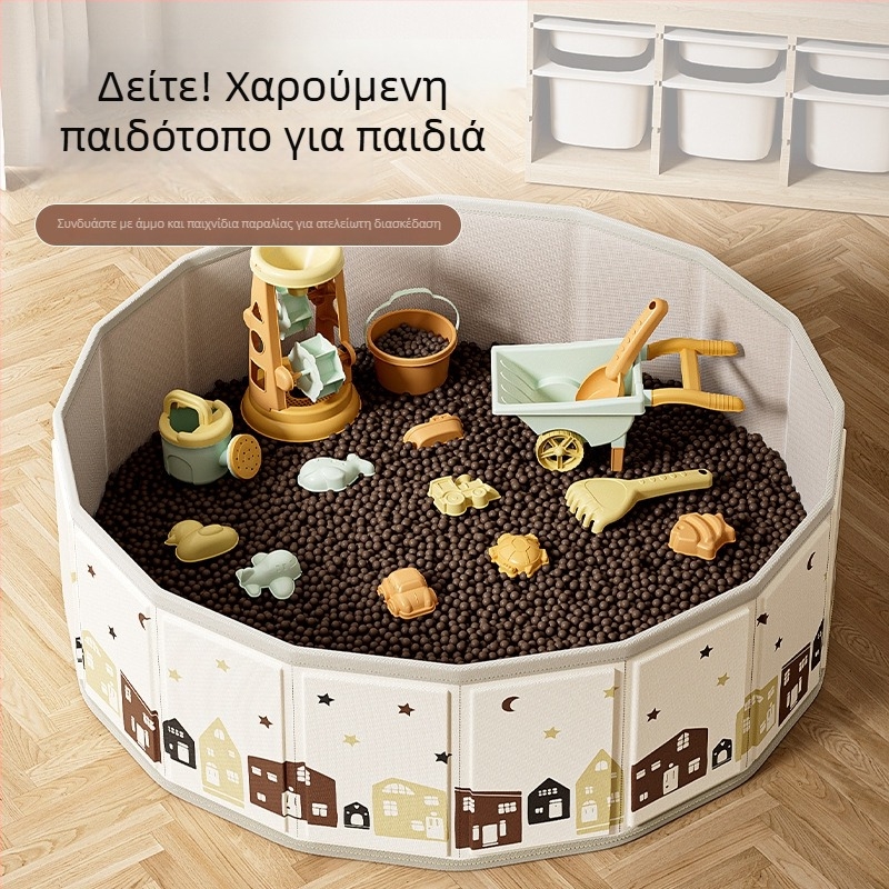 Σετ άμμου με θεμα διαστήματος για εσωτερικούς χώρους, μη τοξικό, σετ παιδικής άμμου με φράγμα για μπάλες, κατάλληλο για ηλικίες 0–3 ετών, μάρκα Summer Flower