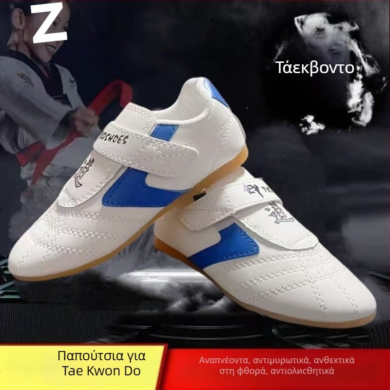 Παπούτσια Taekwondo για προπονήσεις ενηλίκων (άνδρες) + Διαπνοή, Ελαφριά, Αντιολισθητικά + Άνω: Συνθετικό Δέρμα; Σόλα: TPR