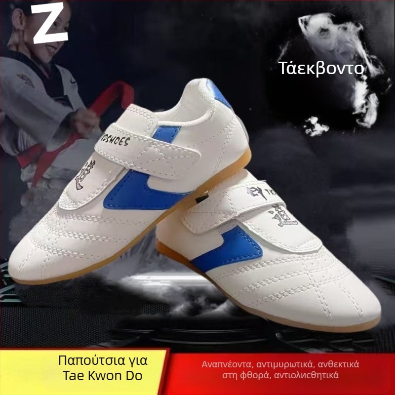 Παπούτσια Taekwondo για προπονήσεις ενηλίκων (άνδρες) + Διαπνοή, Ελαφριά, Αντιολισθητικά + Άνω: Συνθετικό Δέρμα; Σόλα: TPR