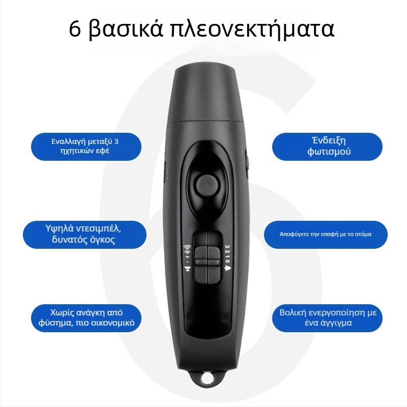 Ηλεκτρονική σφυρίχτρα USB φόρτισης με φως, υψηλός ήχος για εκπαίδευση κατοικίδιων, ABS σώμα