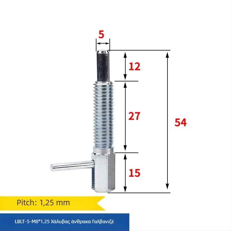 L-σχήματος knob plunger indexing pin, πρότυπο LBLT/LBLTS, γυαλισμένη επιφάνεια, Precision aiming
